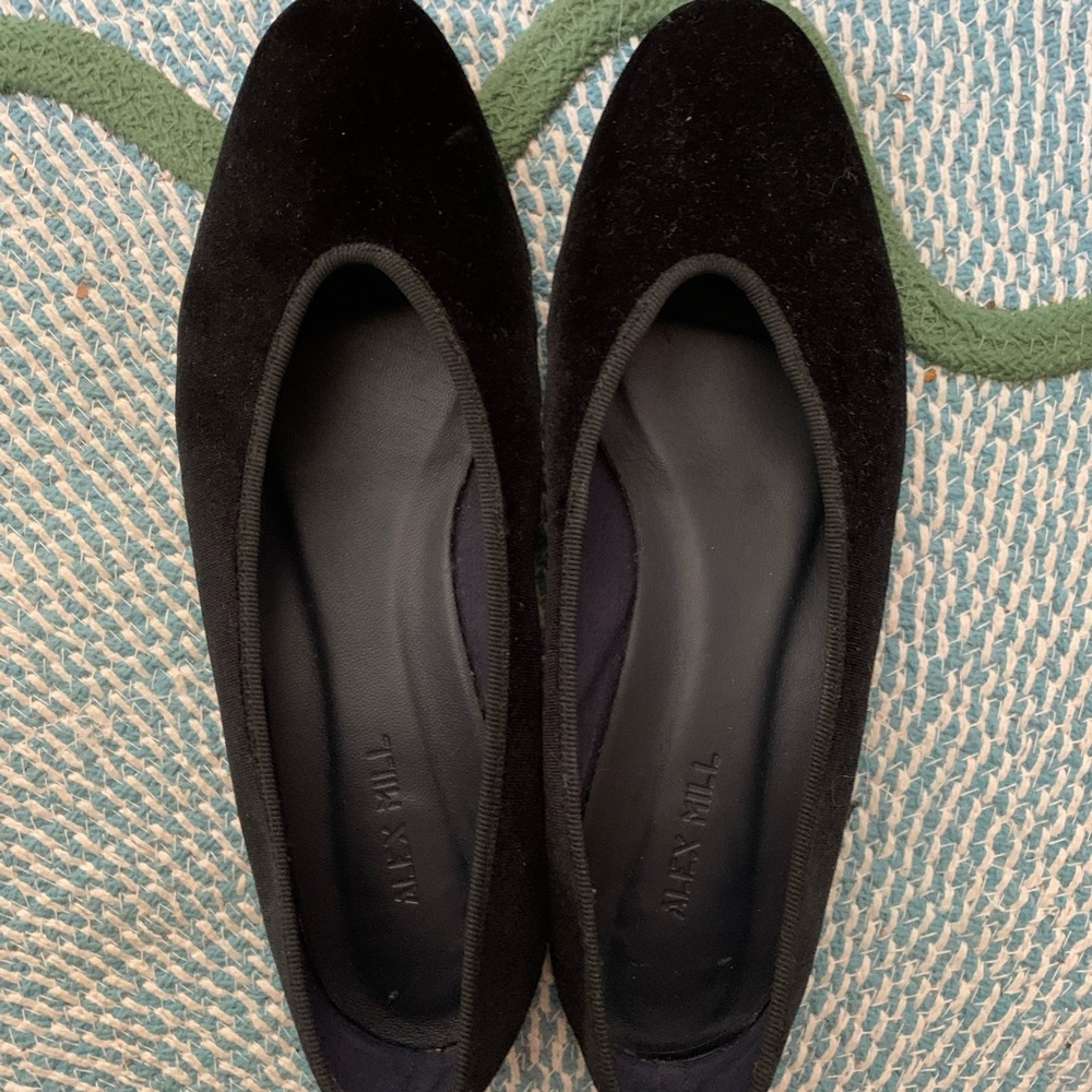 Alex Mill Elegant Black Velvet Ballet Flats